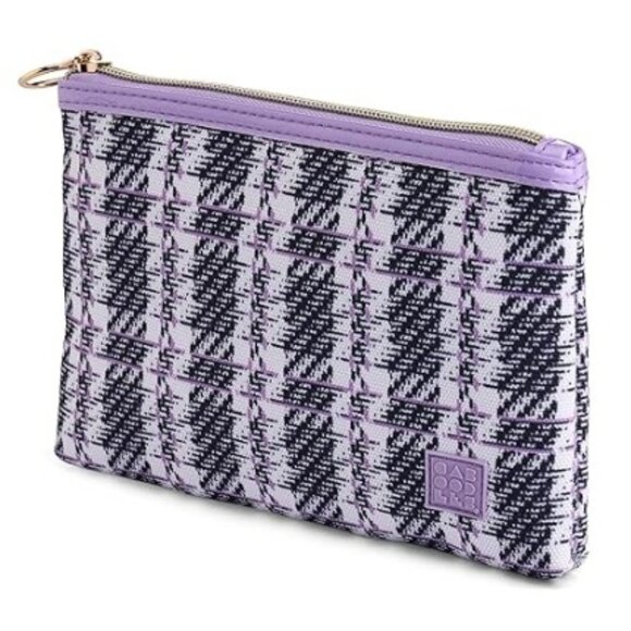 Caboodles Black Lavender Tweed Soft "Bring It" Bag - Picture 1 of 3